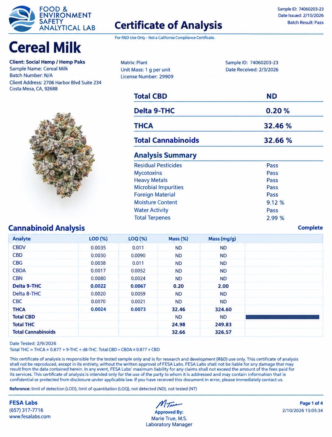THCa Flower | Cereal Milk
