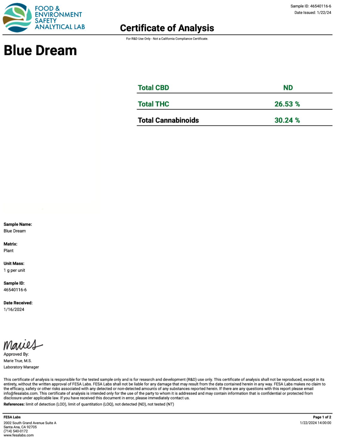 Blue Dream Exotic THCa Flower