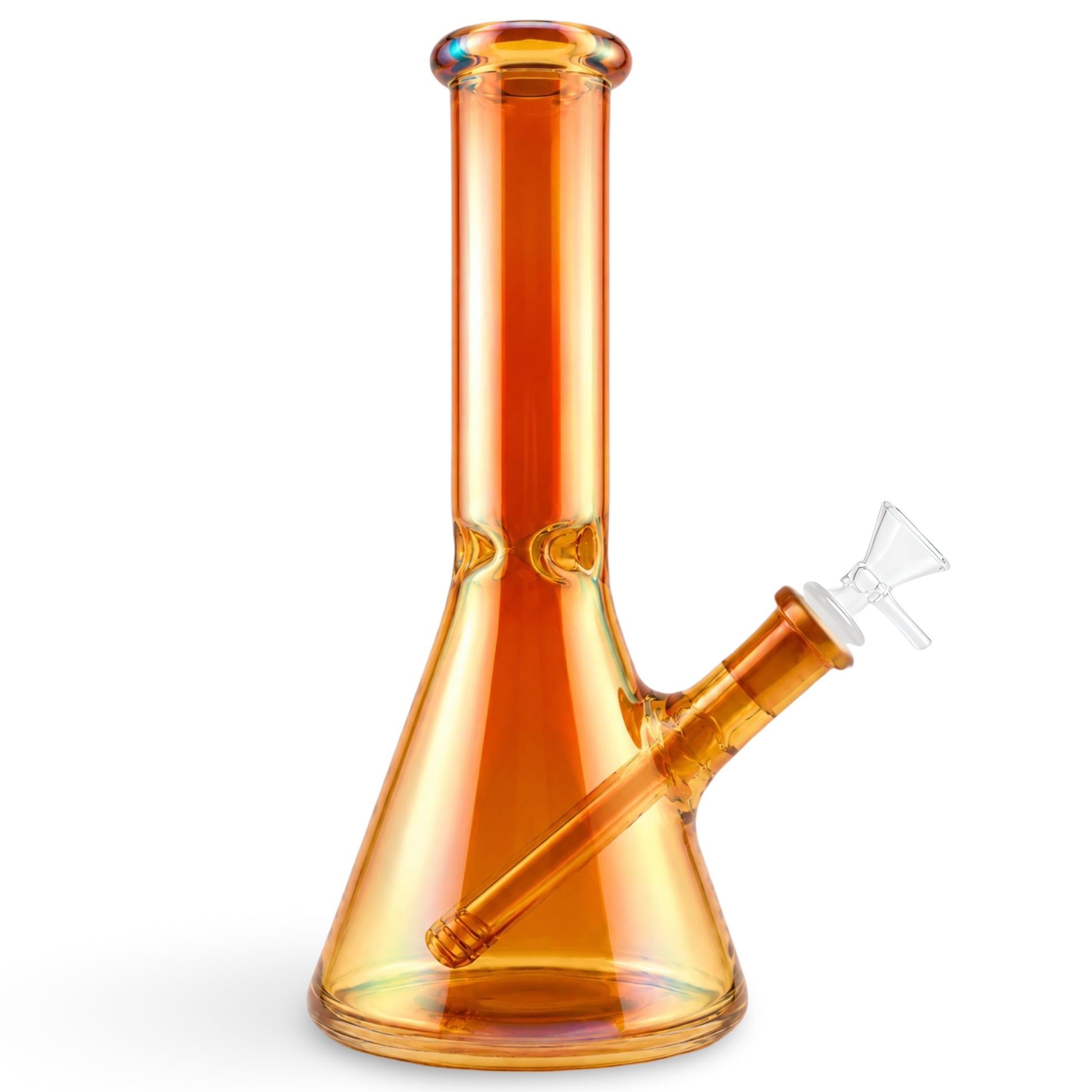 10” beaker bong iridescent orange 