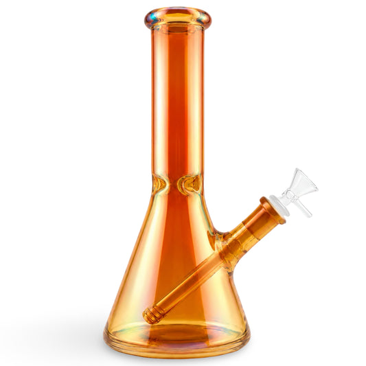 10” beaker bong iridescent orange 