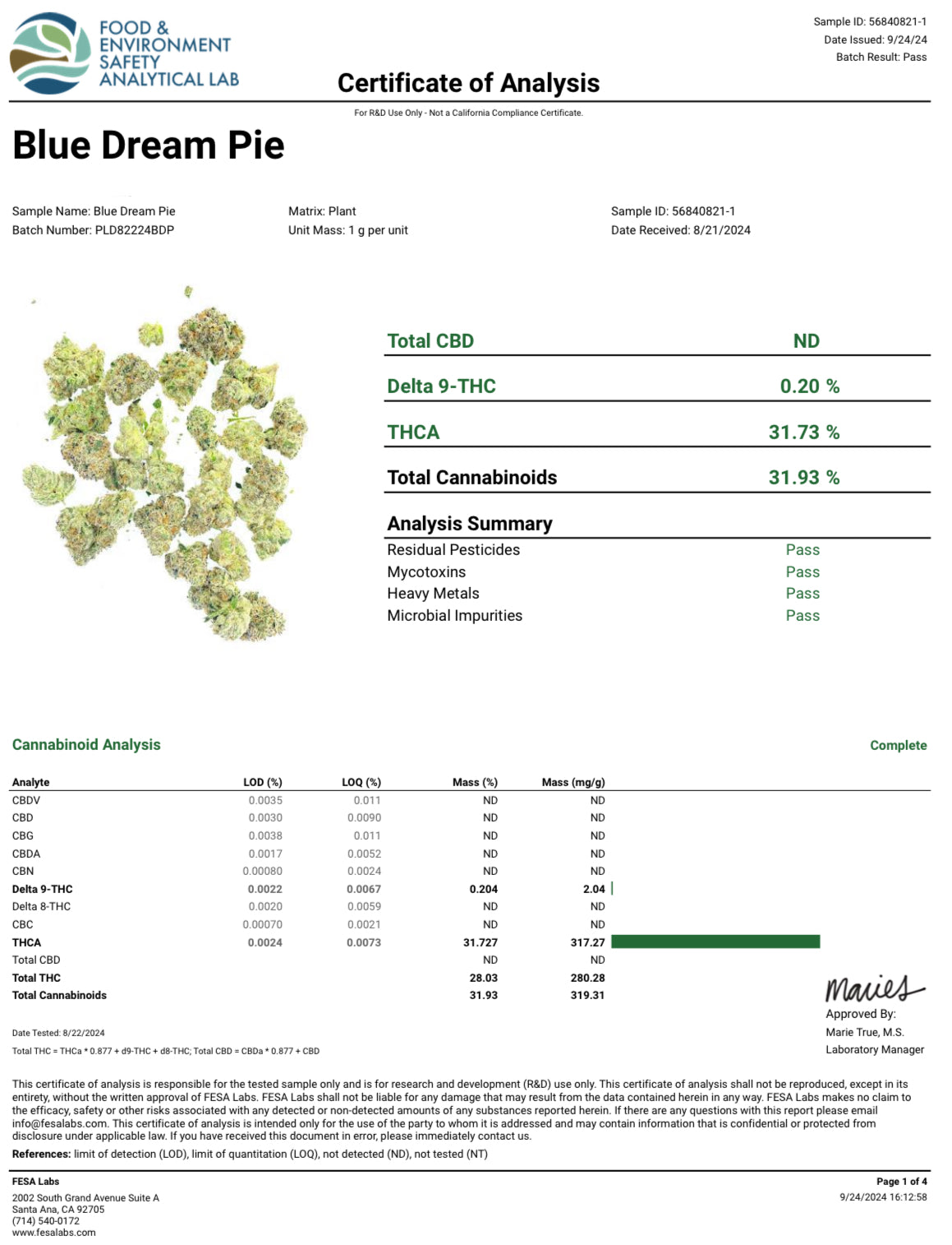 10g Blue Dream Pie THCa Flower