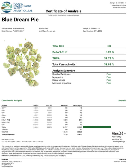 10g Blue Dream Pie THCa Flower