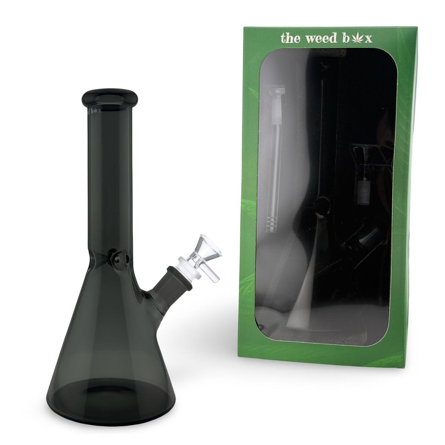 Beaker bong black at the weed box