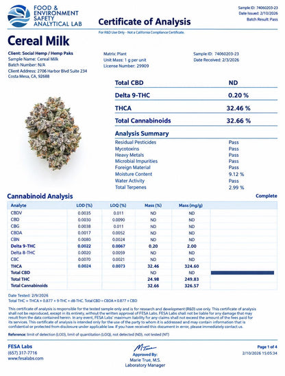 THCa Flower | Cereal Milk