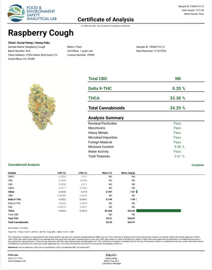 THCa Flower | Raspberry Cough