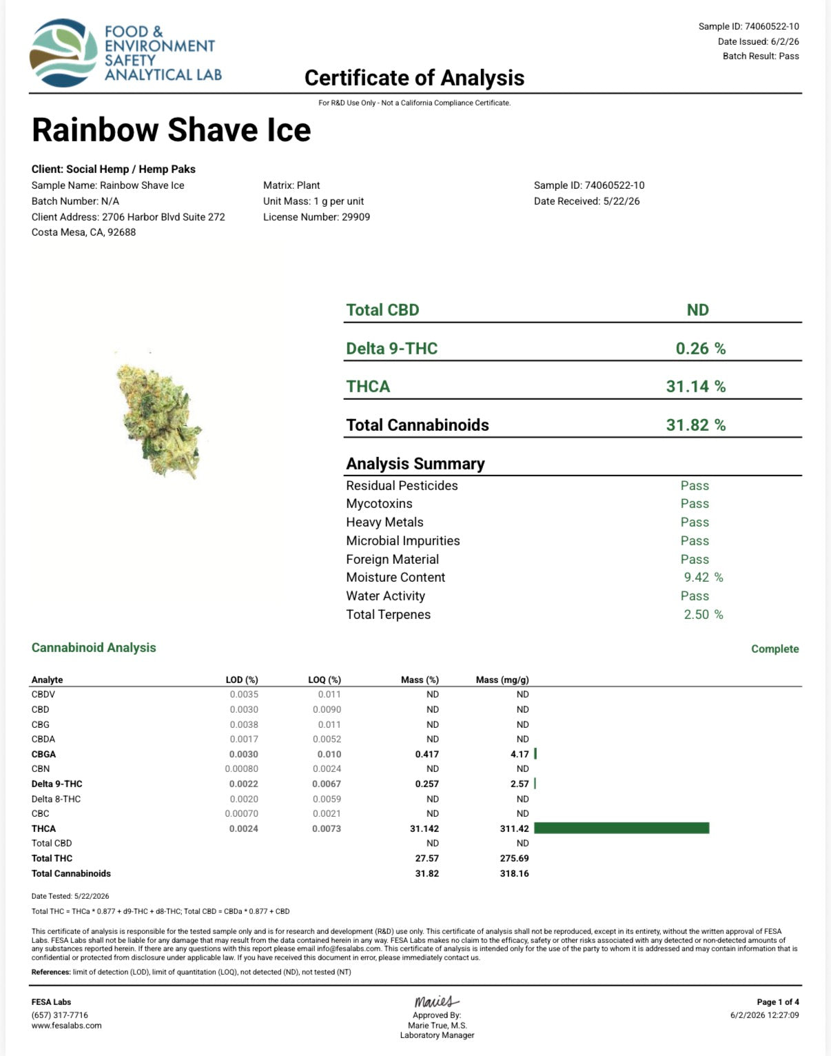 THCa Flower | Rainbow Shave Ice Super Exotic