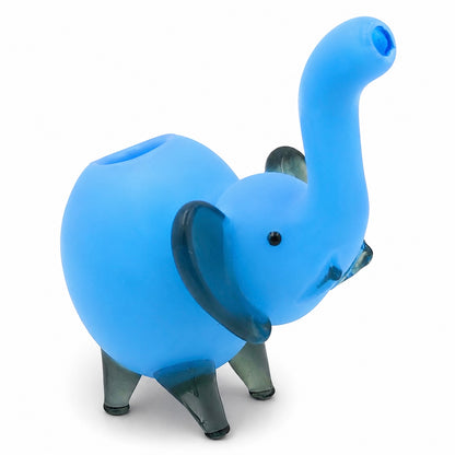 Elephant Hand Pipe | Matte Blue | Hand Blown