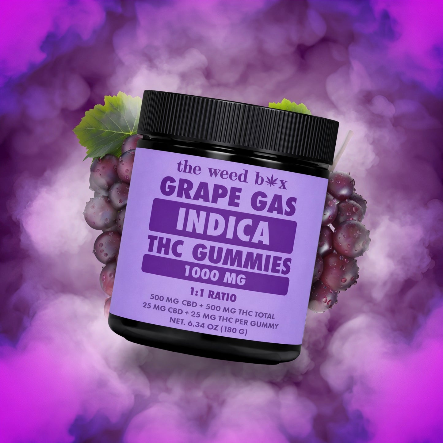 Delta-9 Gummies 1000MG | Grape Gas