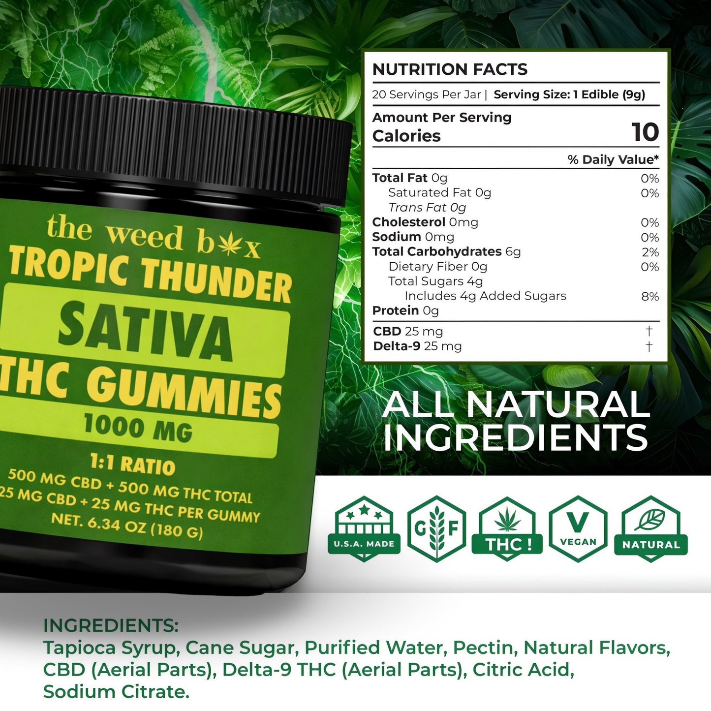 Delta-9 Gummies 1000MG | Tropic Thunder