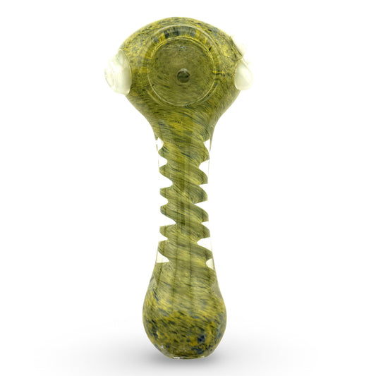 The Weed Box®️ Spiral Green Hand Pipe | Hand Blown