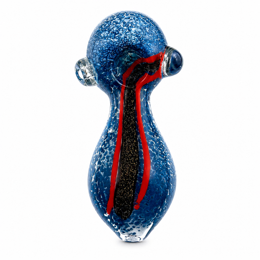 The Weed Box®️ Blue + Red Dichro Hand Pipe | Hand Blown