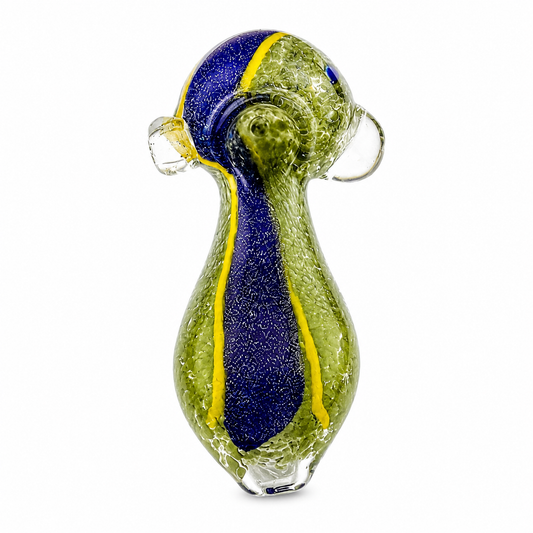 The Weed Box®️ Green + Yellow Dichro Hand Pipe | Hand Blown