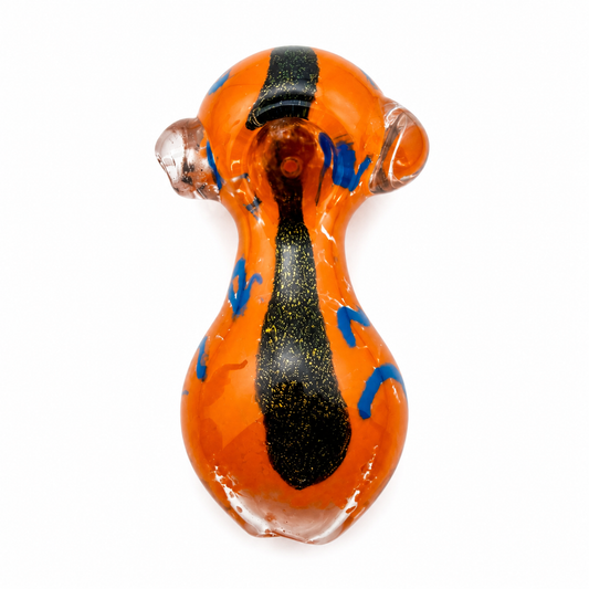 The Weed Box®️ Orange + Blue Dichro Hand Pipe | Hand Blown