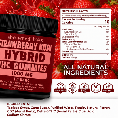 Delta 9 Gummies 1000mg | Strawberry Kush