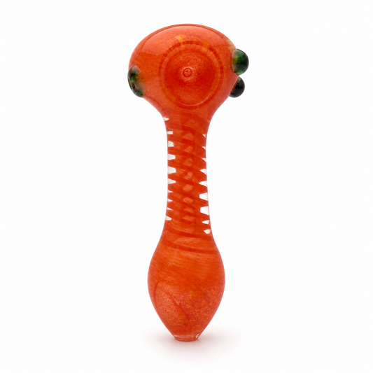 The Weed Box®️ Spiral Orange Hand Pipe | Hand Blown
