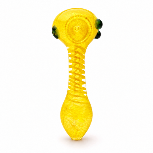 The Weed Box®️ Spiral Yellow Hand Pipe | Hand Blown