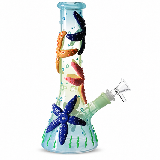 10” Beaker Bong | GLOW IN THE DARK | Starfish