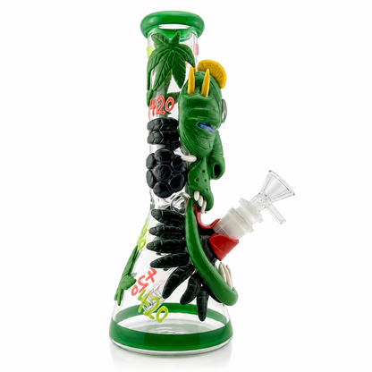 10” Beaker Bong | GLOW IN THE DARK | Tiki