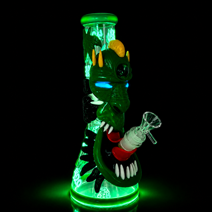 10” Beaker Bong | GLOW IN THE DARK | Tiki