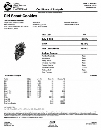 THCa Flower | Girl Scout Cookies Exotic