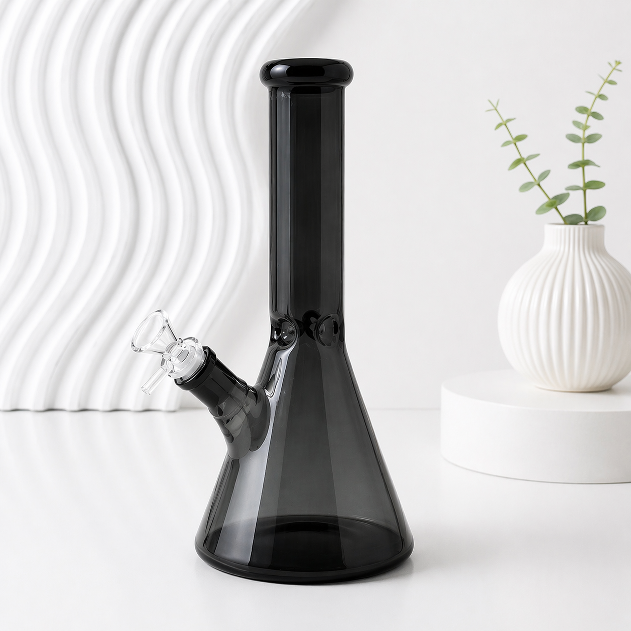 10” Translucent Black Beaker Bong